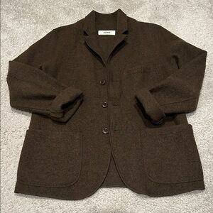 Buck Mason Women's Felted Wool Chore Coat Blazer, Marled River Rock- Medium